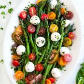 Asparagus Caprese Salad with Basil Gremolata