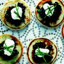 Potato Pikelets with Mushroom Caviar