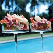 Shrimp and Squid Cocktails with Avocado and Tomato