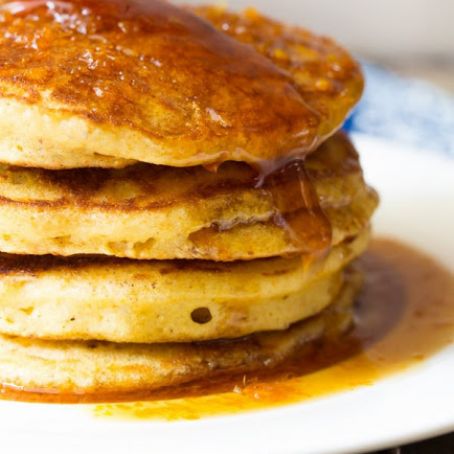Cornmeal Pancakes with Orange Syrup
