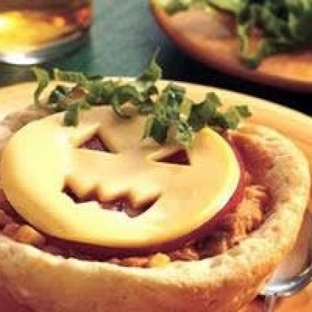 Jack-O'-Lantern Chicken Taco Cups