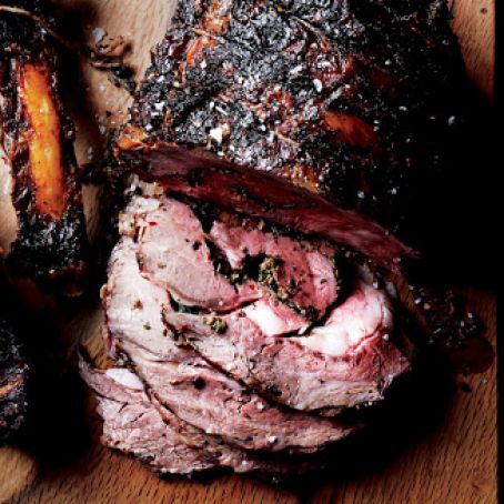 Horseradish-and-Parsley-Stuffed Rib-Eye Roast