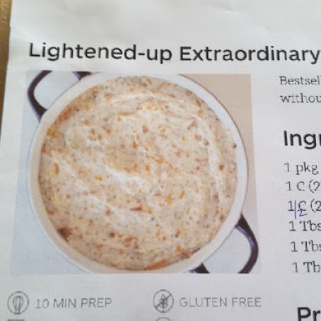 Lightened up Epicure Extraordinary Cheese Dip