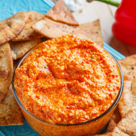 Htipiti (Greek Roasted Red Pepper and Feta Cheese Dip)