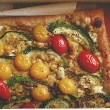 Lentil, Zucchini and Tomato Tart with Feta and Dill