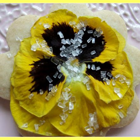Pansy Shortbread Cookies