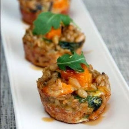 HONEY GLAZED BARLEY, FETA & PUMPKIN CUPCAKES