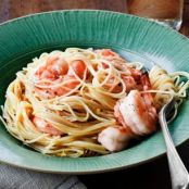 Lemon Pasta with Roasted Shrimp