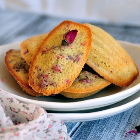Raspberry and Rose Madeleine