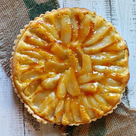 French Pear Tart Bourdaloue With Apricot Glaze