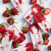 Roasted Strawberries and Cream Popsicles