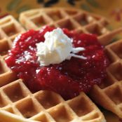 Waffles with Raspberry Topping