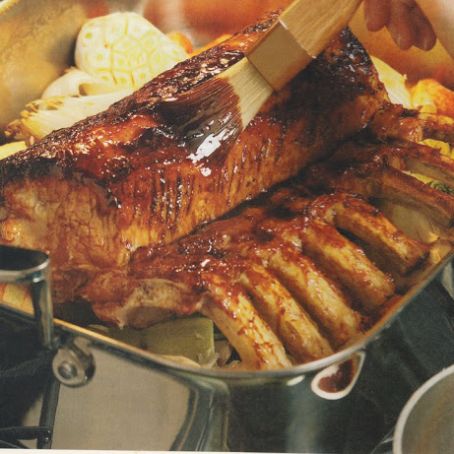Roasted Pork Loin with molasses glaze