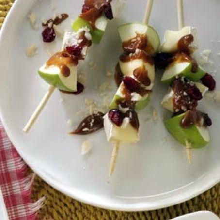Caramel Apple & Brie Skewers