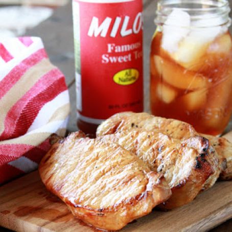 Ginger Sweet Tea Brined Pork Chops