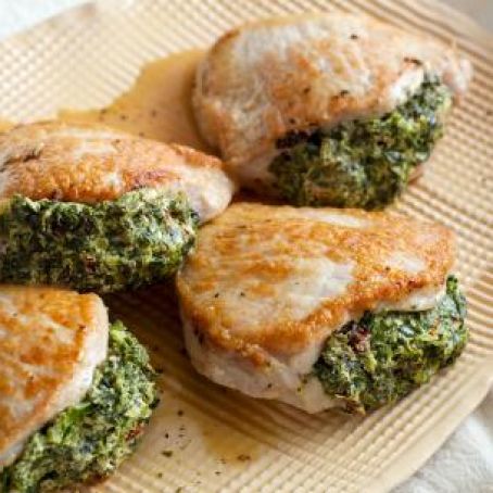 Pork Chops Stuffed with Sun-Dried Tomatoes and Spinach