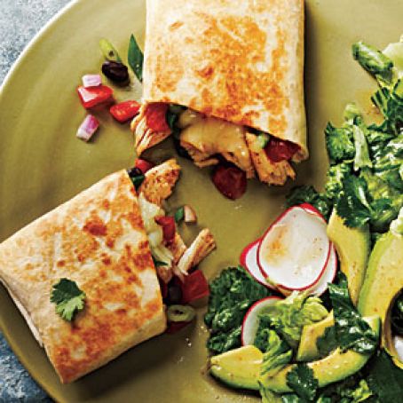 Chicken and Black Bean-Stuffed Burritos