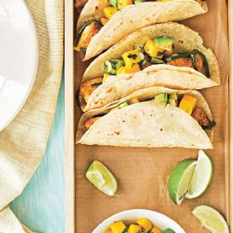 Fish Tacos with Mango-Avocado Salsa
