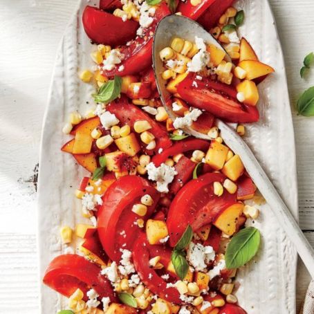 Tomato, Peach & Corn Salad