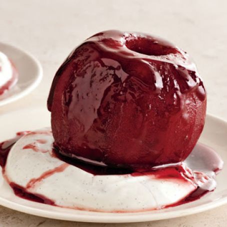 Poached Apples with Vanilla Yogurt