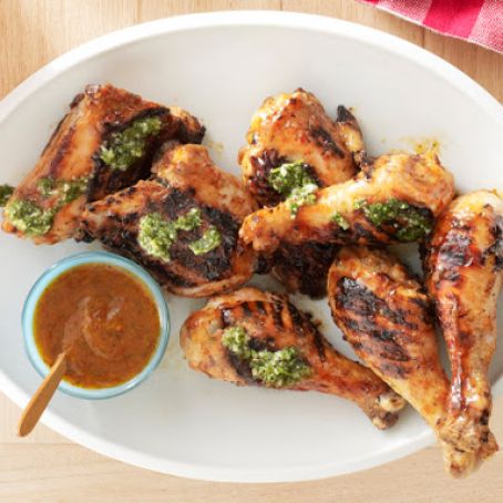 Chipotle-Mango Barbecue Chicken With Cilantro Chimichurri