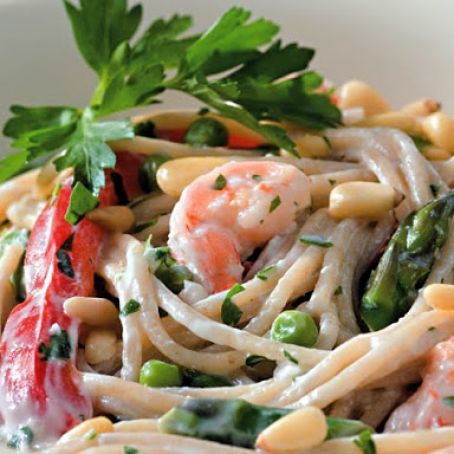 Pasta, Creamy Garlic with Shrimp