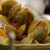 Steamed Clams with Chorizo, Citrus and Saffron Aioli
