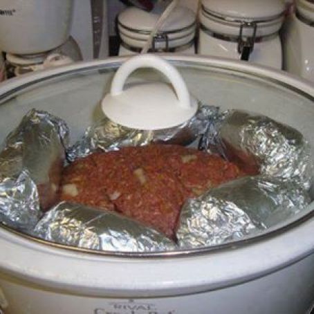 CROCKPOT MEATLOAF & BAKED POTATOES