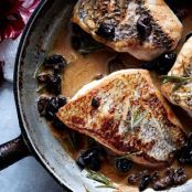 Black Bass with Warm Rosemary-Olive Vinaigrette