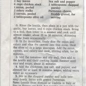 Abruzzese Lentil Soup