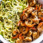 15 minute Garlic Shrimp Zucchini Pasta