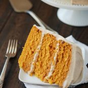 Pumpkin Dream Cake with Cinnamon Maple Cream Cheese Frosting