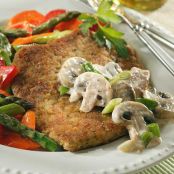 PORK SCALOPPINE WITH MUSHROOM CREAM SAUCE