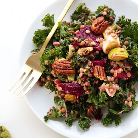 Kale, Lentil and Roasted Beet Salad
