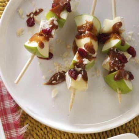 Appetizers (Caramel Apple & Brie Skewers)