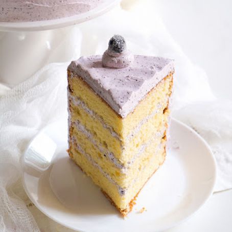 Vanilla Chiffon Cake with Blueberry Buttercream