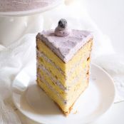Vanilla Chiffon Cake with Blueberry Buttercream