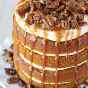 Pumpkin Cake with Salted Caramel Frosting