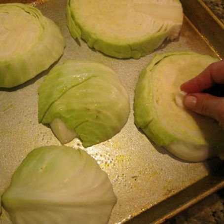 Garlic Rubbed Roasted Cabbage Steaks
