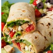 Greek Grilled Chicken & Hummus Wrap