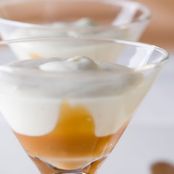pudding - White chocolate mousse with caramel sauce