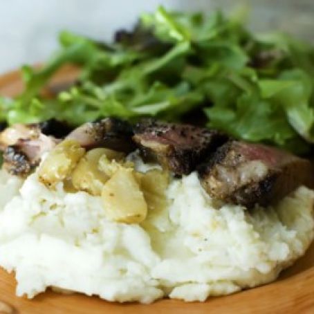 Roasted Garlic Mashed Potatoes with Cream Cheese