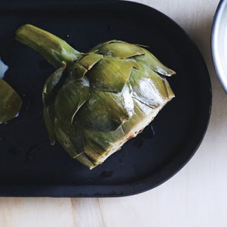 Artichokes with Parmesan–Black Pepper Yogurt