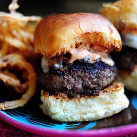 Mushroom and Swiss Sliders with Spicy Fry Sauce