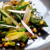 Spelt Primavera with Herbed Yogurt Sauce