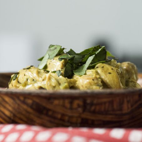 Slow Cooker Basil Chicken And Coconut Curry