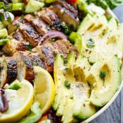 Loaded Greek Chicken Avocado Salad