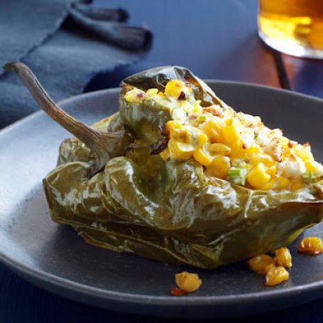 Stuffed Poblanos With Roasted Corn
