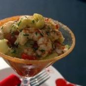 MARTINI DE CAMARON Y VINAGRETA DE AJONJOLI