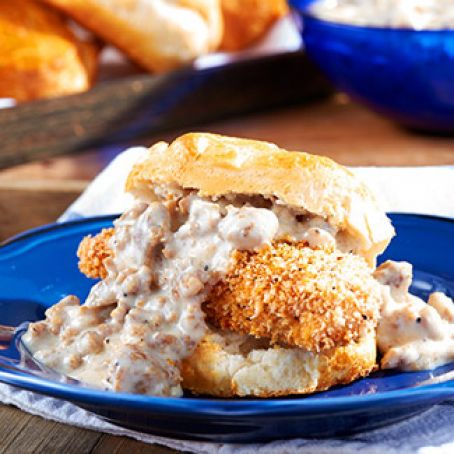 Chicken & Biscuits with Sausage Gravy